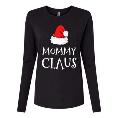 Mommy Claus Christmas Hat Family Pj Group Matching Pajama Gift Womens Cotton Relaxed Long Sleeve T-Shirt