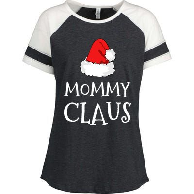 Mommy Claus Christmas Hat Family Pj Group Matching Pajama Gift Enza Ladies Jersey Colorblock Tee