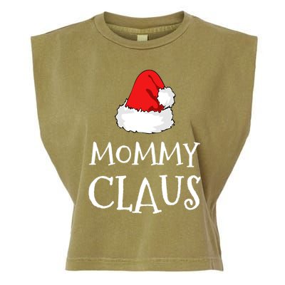 Mommy Claus Christmas Hat Family Pj Group Matching Pajama Gift Garment-Dyed Women's Muscle Tee