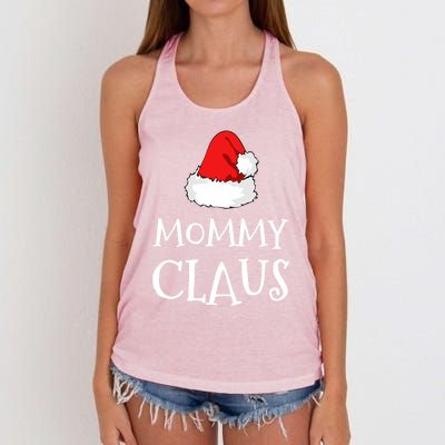 Mommy Claus Christmas Hat Family Pj Group Matching Pajama Gift Women's Knotted Racerback Tank