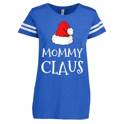 Mommy Claus Christmas Hat Family Pj Group Matching Pajama Gift Enza Ladies Jersey Football T-Shirt