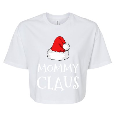 Mommy Claus Christmas Hat Family Pj Group Matching Pajama Gift Bella+Canvas Jersey Crop Tee