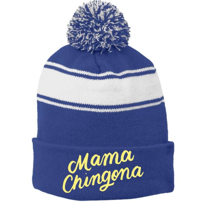 Mama Chingona Chicana Mom Mexican American Chicano Feminista Great Gift Stripe Pom Pom Beanie