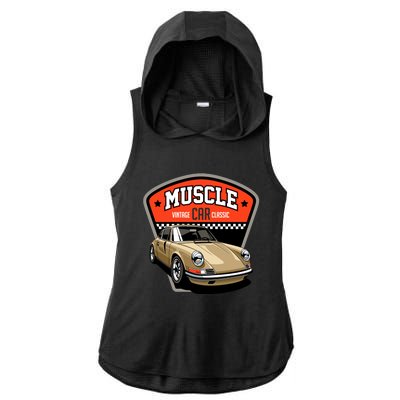 Muscle Car Classic Ladies PosiCharge Tri-Blend Wicking Draft Hoodie Tank