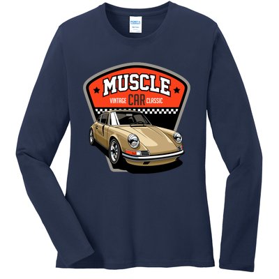 Muscle Car Classic Ladies Long Sleeve Shirt