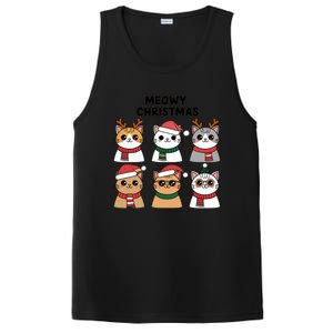 Meowy Christmas Cat Lover Festive Gift PosiCharge Competitor Tank