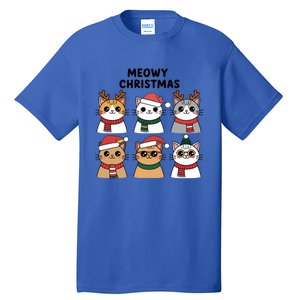 Meowy Christmas Cat Lover Festive Gift Tall T-Shirt