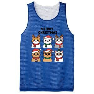 Meowy Christmas Cat Lover Festive Gift Mesh Reversible Basketball Jersey Tank