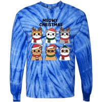 Meowy Christmas Cat Lover Festive Gift Tie-Dye Long Sleeve Shirt