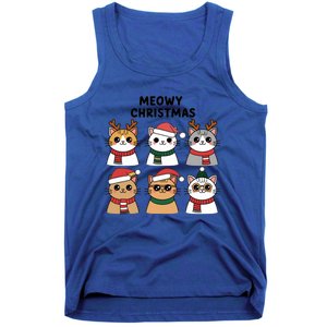 Meowy Christmas Cat Lover Festive Gift Tank Top