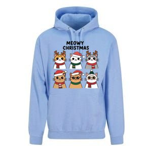 Meowy Christmas Cat Lover Festive Gift Unisex Surf Hoodie