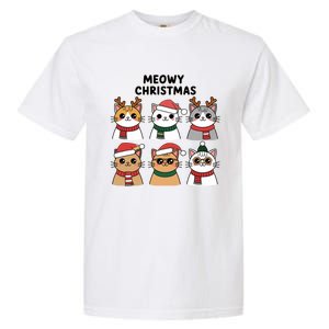 Meowy Christmas Cat Lover Festive Gift Garment-Dyed Heavyweight T-Shirt