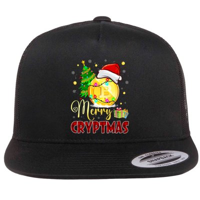 Merry Cryptmas Christmas Xmas Bitcoin Btc Cryptocurrency Flat Bill Trucker Hat