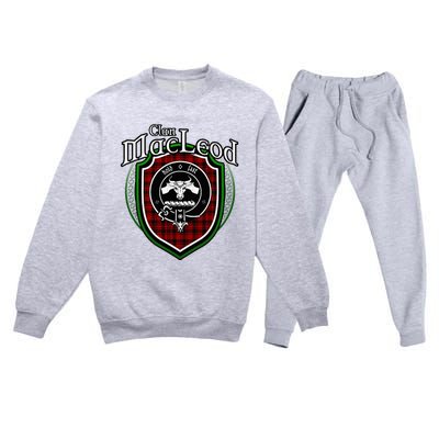 Macleod Clan Crest Scottish Clan Macleod Family Badge Premium Crewneck Sweatsuit Set