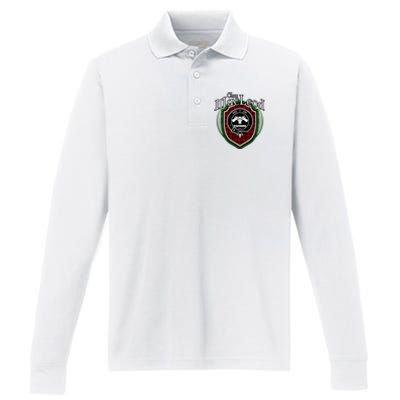 Macleod Clan Crest Scottish Clan Macleod Family Badge Performance Long Sleeve Polo