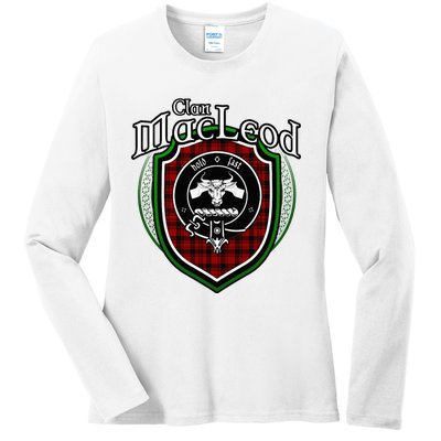 Macleod Clan Crest Scottish Clan Macleod Family Badge Ladies Long Sleeve Shirt