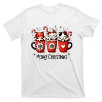 Meowy Christmas Cute Cats And Coffee Merry Xmas Graphic T-Shirt