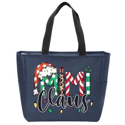 Mimi Claus Christmas Lights Santa Claus Matching Family Zip Tote Bag