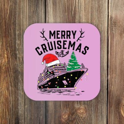 Merry Cruisemas Christmas Family Cruise Ship Funny Coaster