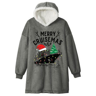 Merry Cruisemas Christmas Family Cruise Ship Funny Hooded Wearable Blanket