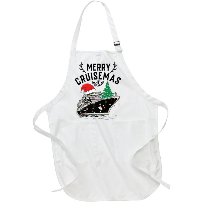 Merry Cruisemas Christmas Family Cruise Ship Funny Full-Length Apron With Pockets