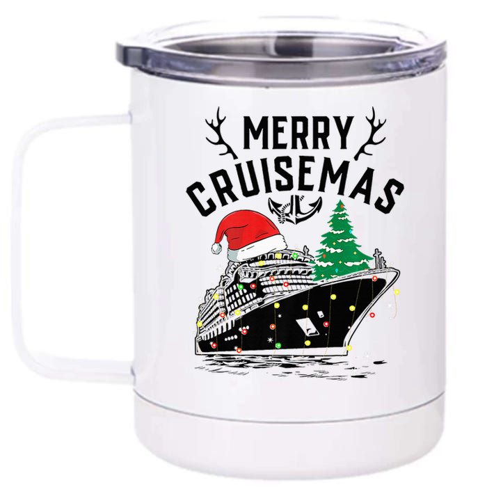 Merry Cruisemas Christmas Family Cruise Ship Funny 12 oz Stainless Steel Tumbler Cup