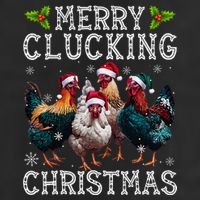 Merry Clucking Christmas Funny Chicken Lights Santa Hat Xmas 7 Panel Mesh Trucker Snapback Hat