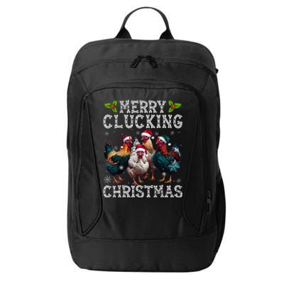 Merry Clucking Christmas Funny Chicken Lights Santa Hat Xmas City Backpack