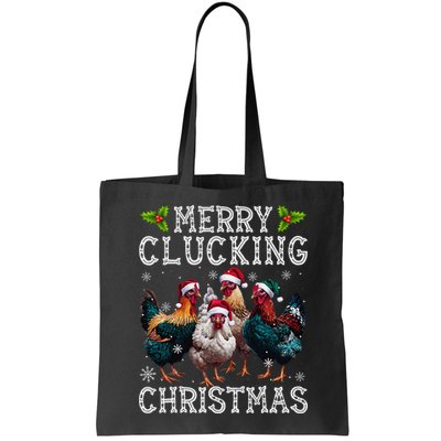 Merry Clucking Christmas Funny Chicken Lights Santa Hat Xmas Bag