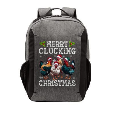 Merry Clucking Christmas Funny Chicken Lights Santa Hat Xmas Vector Backpack