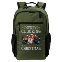 Merry Clucking Christmas Funny Chicken Lights Santa Hat Xmas Daily Commute Backpack