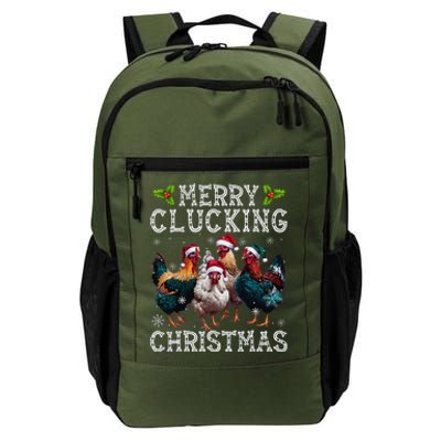 Merry Clucking Christmas Funny Chicken Lights Santa Hat Xmas Daily Commute Backpack