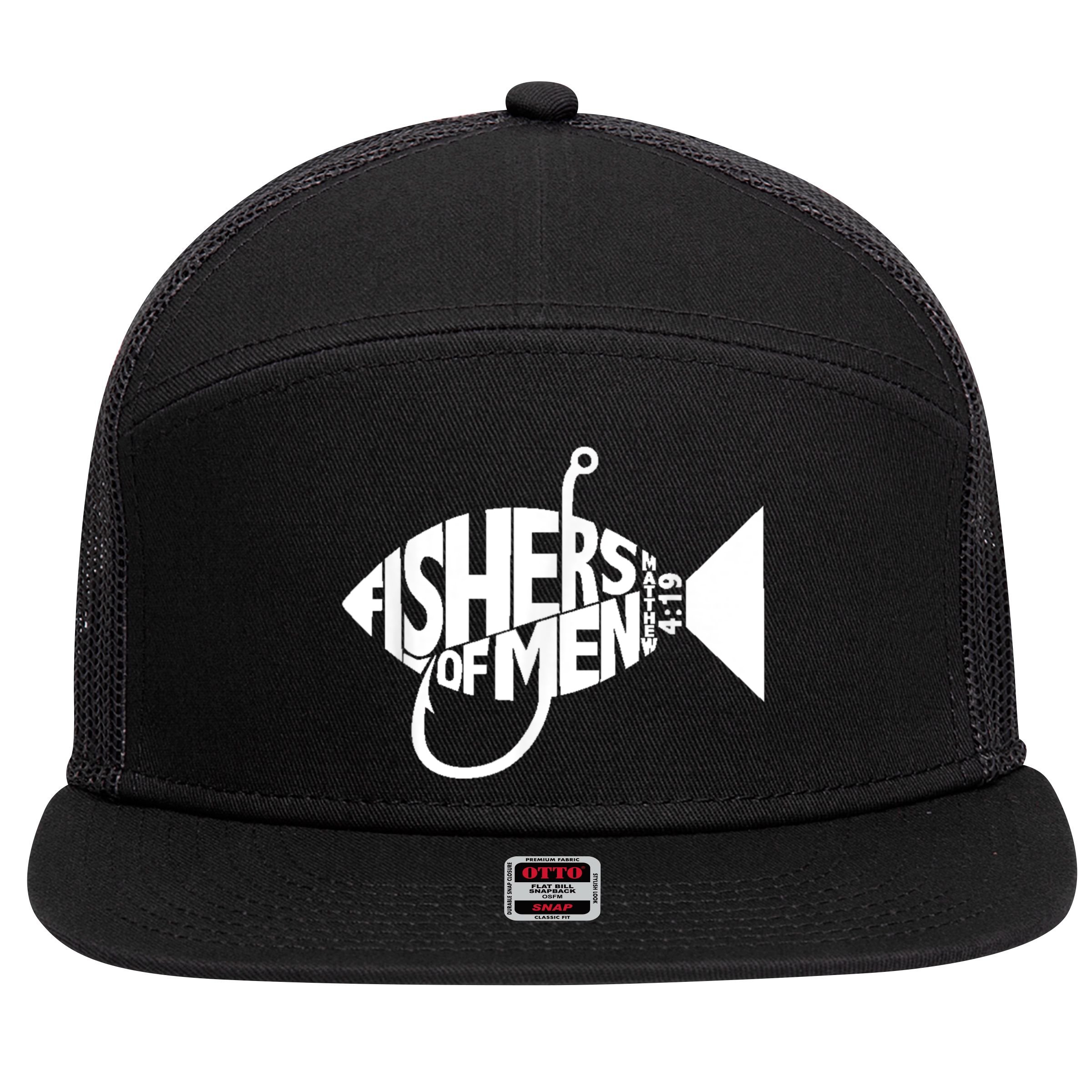 Matching Church Christian Group Bible Verse Fishers Of Men 7 Panel Mesh Trucker Snapback Hat