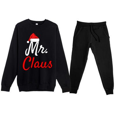 Mr Claus Cute Gift Daddy Claus Mama Claus Sweaters Pjs Cute Gift Premium Crewneck Sweatsuit Set