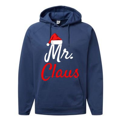 Mr Claus Cute Gift Daddy Claus Mama Claus Sweaters Pjs Cute Gift Performance Fleece Hoodie