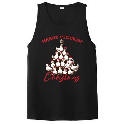 Merry Cluckin Christmas Xmas Tree Chicken Pajamas Holiday Gift PosiCharge Competitor Tank