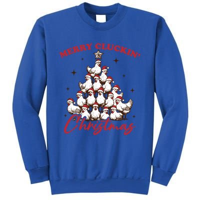 Merry Cluckin Christmas Xmas Tree Chicken Pajamas Holiday Gift Sweatshirt