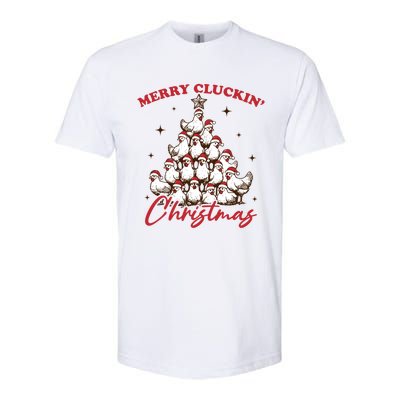 Merry Cluckin Christmas Xmas Tree Chicken Pajamas Holiday Gift Softstyle CVC T-Shirt