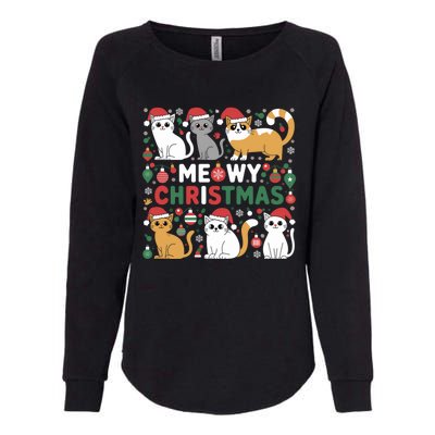 Meowy Christmas Cats Lover Holiday Xmas Funny Womens California Wash Sweatshirt