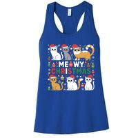 Meowy Christmas Cats Lover Holiday Xmas Funny Women's Racerback Tank