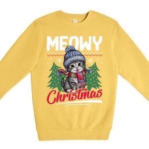 Meowy Christmas Cute Gift Premium Crewneck Sweatshirt