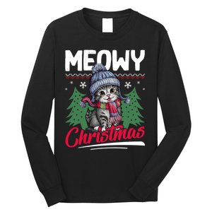 Meowy Christmas Cute Gift Long Sleeve Shirt