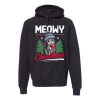 Meowy Christmas Cute Gift Premium Hoodie