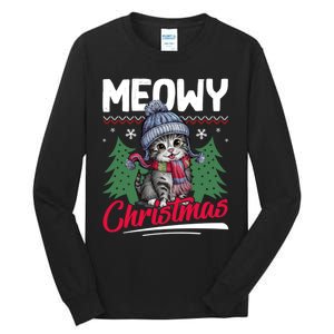 Meowy Christmas Cute Gift Tall Long Sleeve T-Shirt