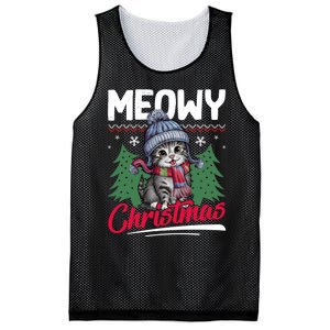 Meowy Christmas Cute Gift Mesh Reversible Basketball Jersey Tank