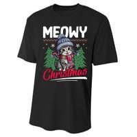 Meowy Christmas Cute Gift Performance Sprint T-Shirt