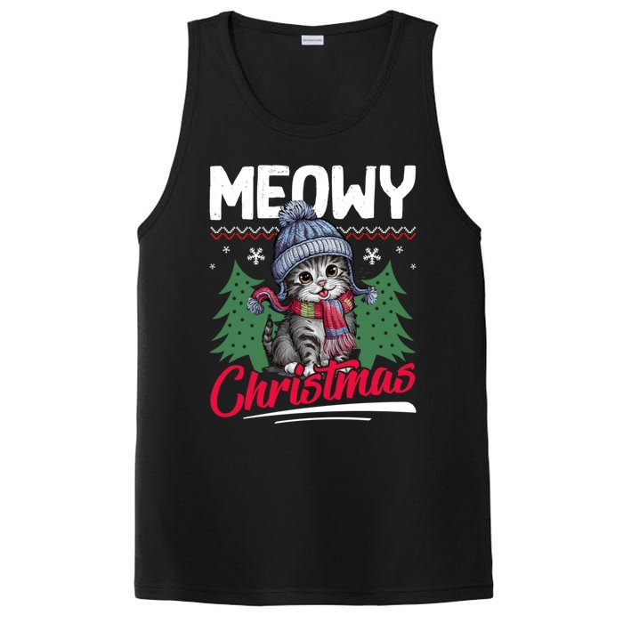 Meowy Christmas Cute Gift PosiCharge Competitor Tank