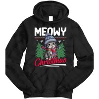 Meowy Christmas Cute Gift Tie Dye Hoodie