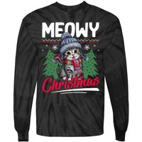 Meowy Christmas Cute Gift Tie-Dye Long Sleeve Shirt