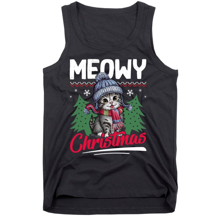 Meowy Christmas Cute Gift Tank Top